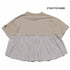 【130~150】 T/C天竺袖ギャザーストライプ切り替えT ★2124119j★キッズサイズ 子供服