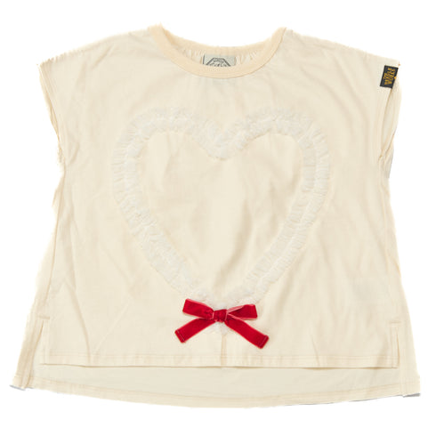 ベルベットリボンを添えてガーリー増しに🎶今だけ7040円→3520円♪【130~150】 SWEET HEART ユルめTEE★2124641j★キッズサイズ 子供服