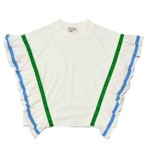 今だけこの価格♪8140→4070円 シルエットに存在感のある子供服♪【130~150】 ラインフリルパネルオーバーサイズトップ★2124642j★キッズサイズ 子供服