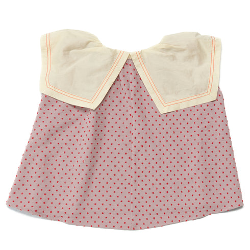 ☆LINE登録者限定☆クーポン利用で7590→3795円!目を惹く子供服♪【130~150】 キャンディドットセーラーギャザーブラウス ★2124813j★キッズサイズ 子供服