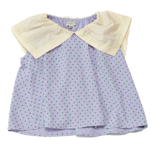 ☆LINE登録者限定☆クーポン利用で7590→3795円!目を惹く子供服♪【130~150】 キャンディドットセーラーギャザーブラウス ★2124813j★キッズサイズ 子供服