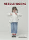丸みのある大きなフリルポケットがアイキャッチ。1枚でガーリーに映える特別なデザイン♪カットローンブラウス 100~150【NEEDLEWORKS】2126101