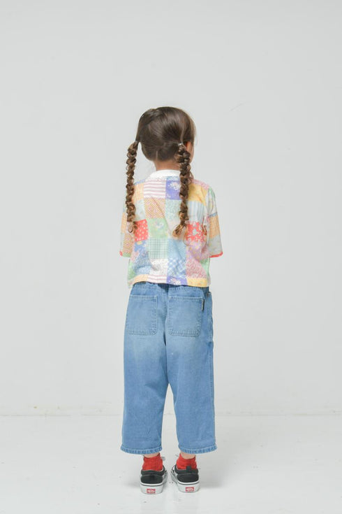 可愛いの新しい魅力を引き出す子供服♪100~150【ニードルワークス】デニムイージーパンツ2126102