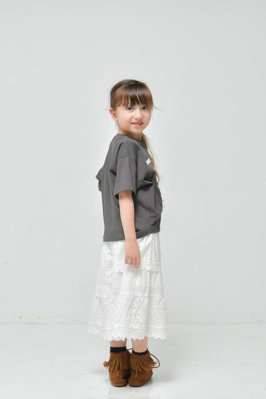 男の子も女の子もルーズに垢抜ける。最旬ストリートキッズ♪100~150【ニードルワークス】SWEET TOOTH変形Tシャツ2126111