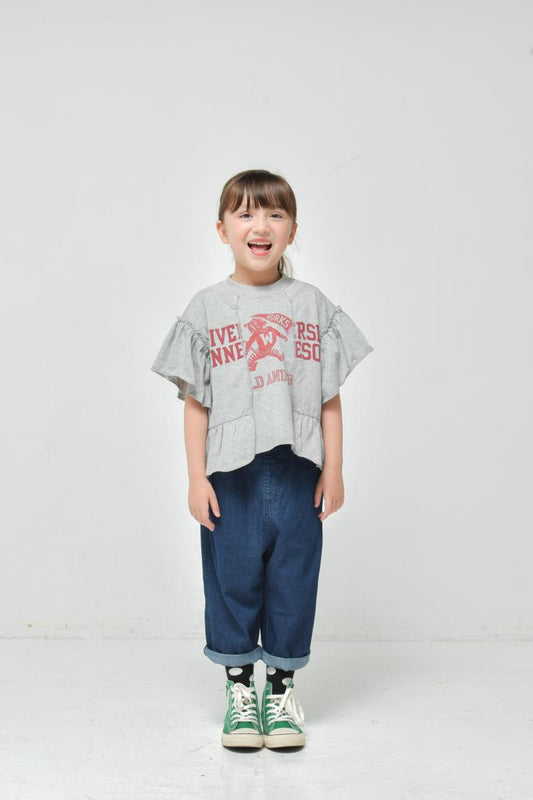ベースは心地いい綿100%。毎日着たい主役級ストリート♪100~150【ニードルワークス】リメイク風Tシャツ2126215