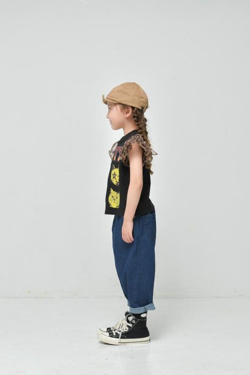 見逃せない可愛い子供服♪100~150【ニードルワークス】T/C天竺レオパードシフォンTシャツ2126314