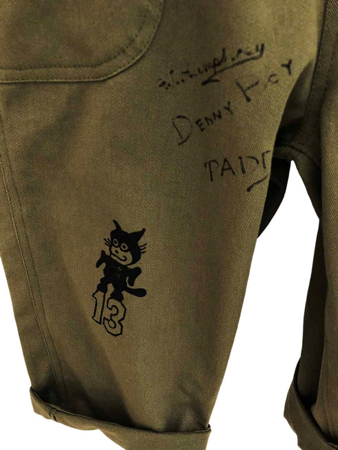 【130~150cm】チノ落書きプリントサロペット★2223103j★【NEEDLE WORKS】