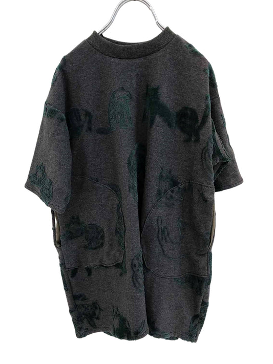 日本生地 CATフロッキージャガード天竺BIGワンピース S/M/L【NEEDLE WORKS】 2223111w