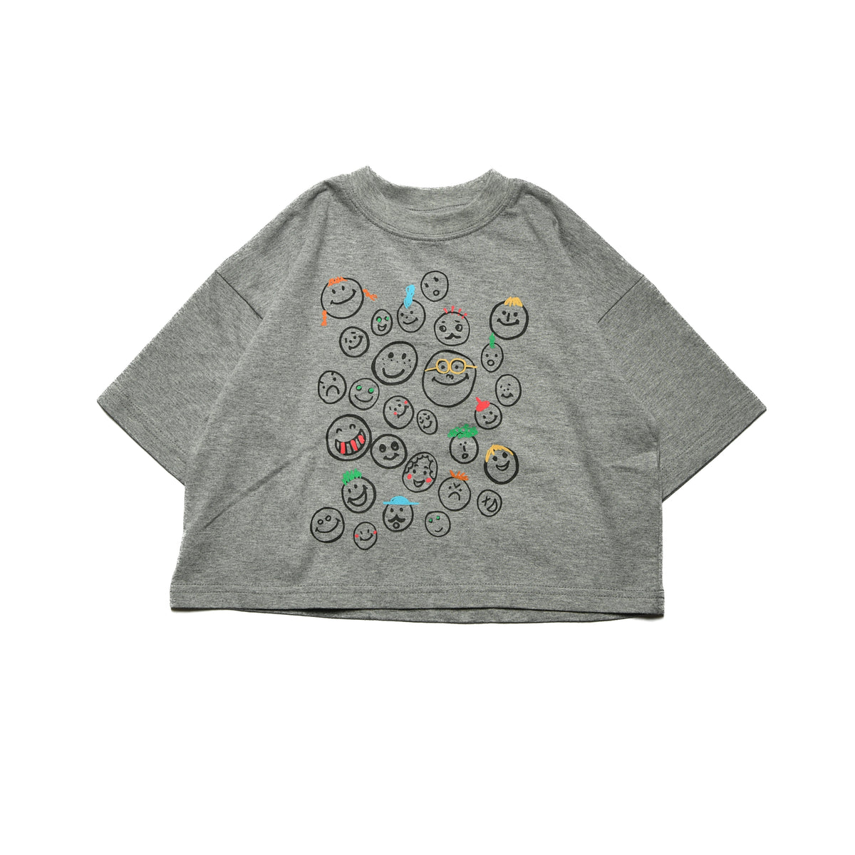 【ニードルワークス】スマイル柄ワイドTシャツ|100cm~140cm|2324501