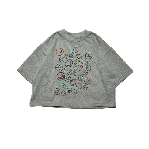 【ニードルワークス】スマイル柄ワイドTシャツ|100cm~140cm|2324501
