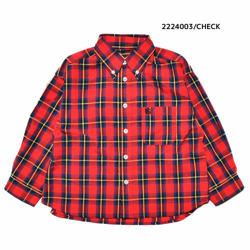 【130~150】★NEEDLEWORKS★タイプライターワイドボタンダウンシャツ(2224003j)