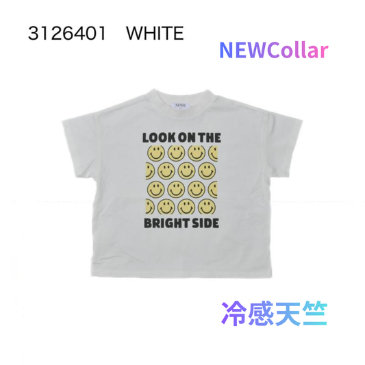 ☆接触冷感★天竺素材☆S/Ⅿ【NEWO】可愛いボックススマイルTシャツ3126401w
