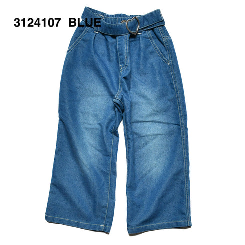 【90/100/110/120㎝】ハートベルト付きデニムワイドパンツ3124107【NEWO/ネオ】