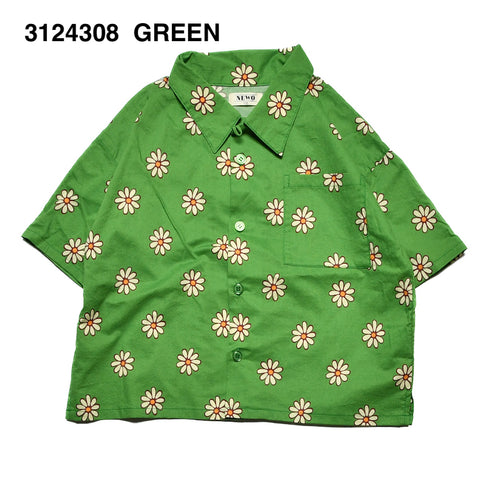【90/100/110/120㎝】花柄オープンカラーシャツ3124308【NEWO/ネオ】