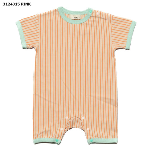 【70/80cm】ボンネット付きストライプロンパス3124315【NEWO/ネオ】