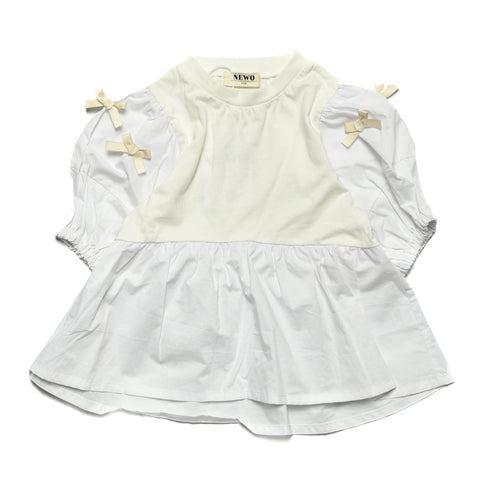 【NEWO・ネオ】リボンパフスリーブTシャツ|80cm~150cm|3125210