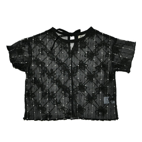 【NEWO・ネオ】リボンメッシュプルオーバー|S~M|3125313W