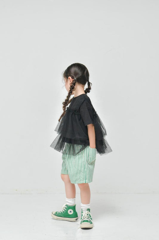 おしゃれを楽しむ子供服♪80~150【NEWO】可愛いチュールドッキングTシャツ3126213