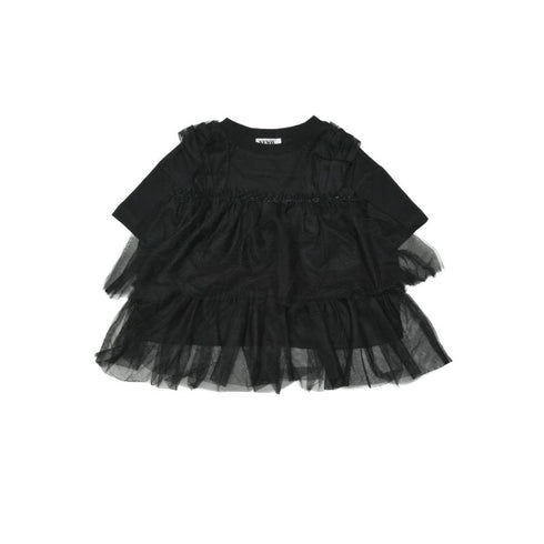 オシャレを楽しむ子供服♪80~150【NEWO】チュールドッキングTシャツ3126213
