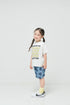 かわいいハート柄のデニムショートパンツでカジュアルなスタイリングにぴったりな子供服♪80~150【NEWO】ハートデニムショートパンツ