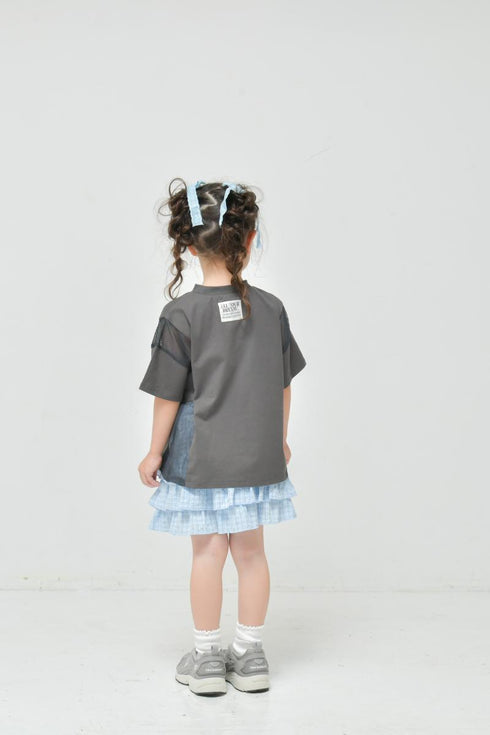 ポジティブな高揚感♪子ども服80~150【NEWO】テニス切替Tシャツ3126304