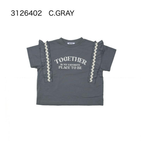 夏に快適な子供服♪☆接触冷感天竺素材☆80~150【NEWO】フリルロゴTシャツ3126402
