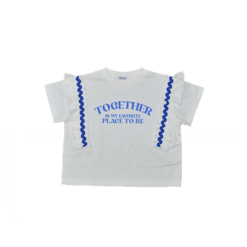 ☆接触冷感★天竺素材☆S/Ⅿ【NEWO】可愛いフリルロゴTシャツ3126402w