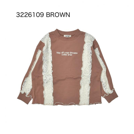 S/M【NEWO】レース切替Tシャツ3226109w