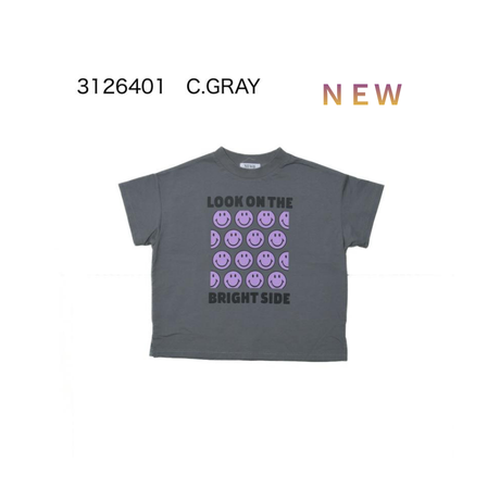 ☆接触冷感★天竺素材☆S/Ⅿ【NEWO】可愛いボックススマイルTシャツ3126401w