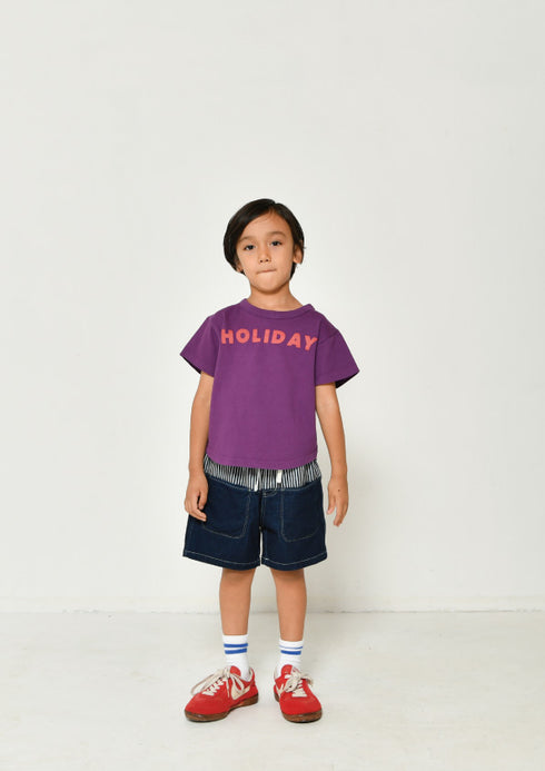 【90~120】カットデニムドッキングハーフパンツ★1124223子供服 キッズサイズ