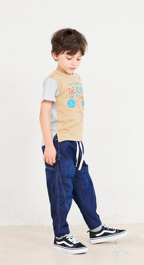 【OFFICIAL TEAM】1123110(90cm~120cm)デニムスイッチングジョガーパンツ★