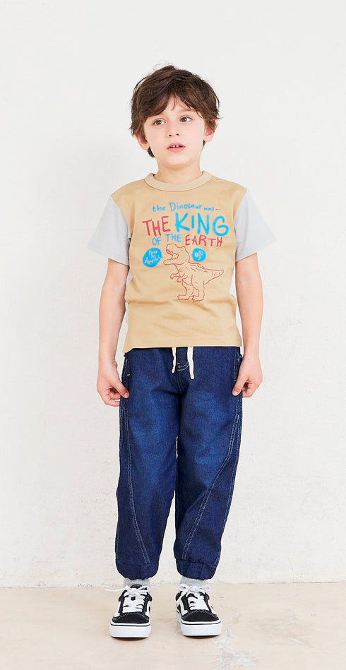 【OFFICIAL TEAM】1123110(90cm~120cm)デニムスイッチングジョガーパンツ★