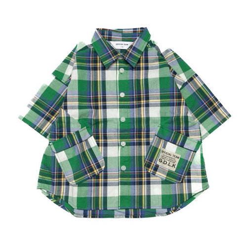 【90~120】チェック柄ポケットシャツ★1124153子供服 キッズサイズ