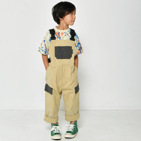 【130~150】ストレッチポプリンオーバーオール★1124333j子供服 キッズサイズ