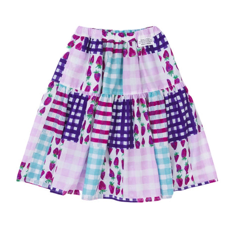 【NEEDLE WORKS】いちごチェック総柄スカート★2123202(90cm~120cm)