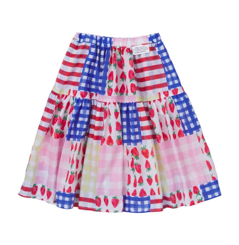【NEEDLE WORKS】いちごチェック総柄スカート★2123202(90cm~120cm)