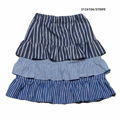 【90~120】 ストライプ/花柄ティアードスカート ★2124104★キッズサイズ 子供服