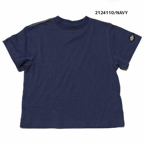 シンプルで新感覚オシャレ♪【130~150】 天竺袖ワッペンTシャツ ★2124110j★キッズサイズ 子供服