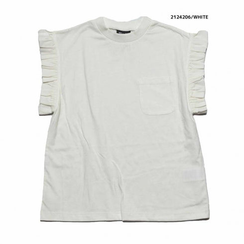 【90~120】 T/C天竺袖ローンギャザーT シャツ ★2124206★キッズサイズ 子供服
