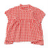 【90~120】 ギンガムサッカーギャザー切替えブラウス 4月納期★2124914★キッズサイズ 子供服