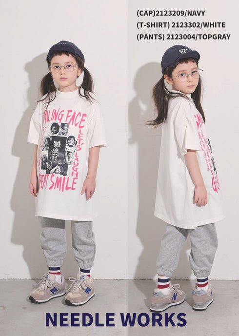 【NEEDLE WORKS】SMILEロング丈BIGTシャツ★2123307(90cm~120cm)