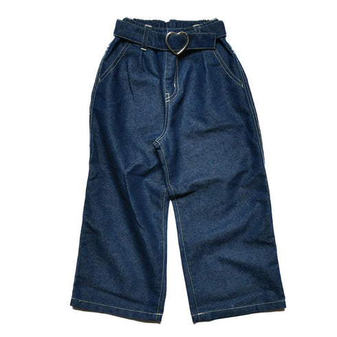 【90/100/110/120㎝】ハートベルト付きデニムワイドパンツ3124107【NEWO/ネオ】