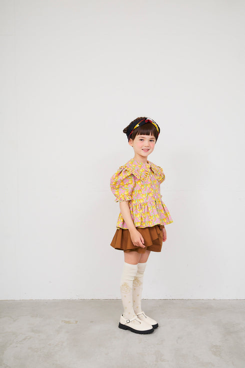 【NEEDLE WORKS】フローラルパフスリーブブラウス★2123611j(130cm~150cm)