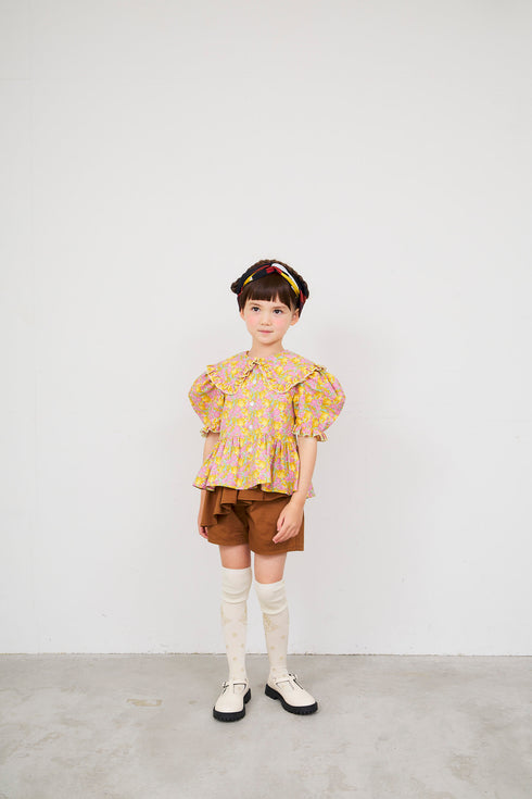 【NEEDLE WORKS】2123611(90cm~120cm)フローラルパフスリーブブラウス★