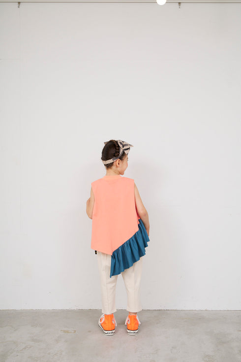 【NEEDLE WORKS】アシンメトリーノースリーブトップ★2123742(90cm~150cm)