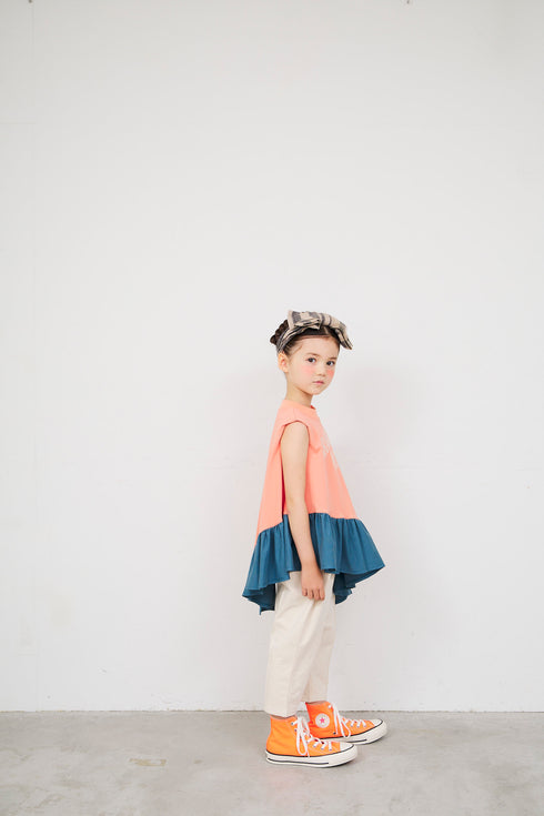 【NEEDLE WORKS】アシンメトリーノースリーブトップ★2123742(90cm~150cm)