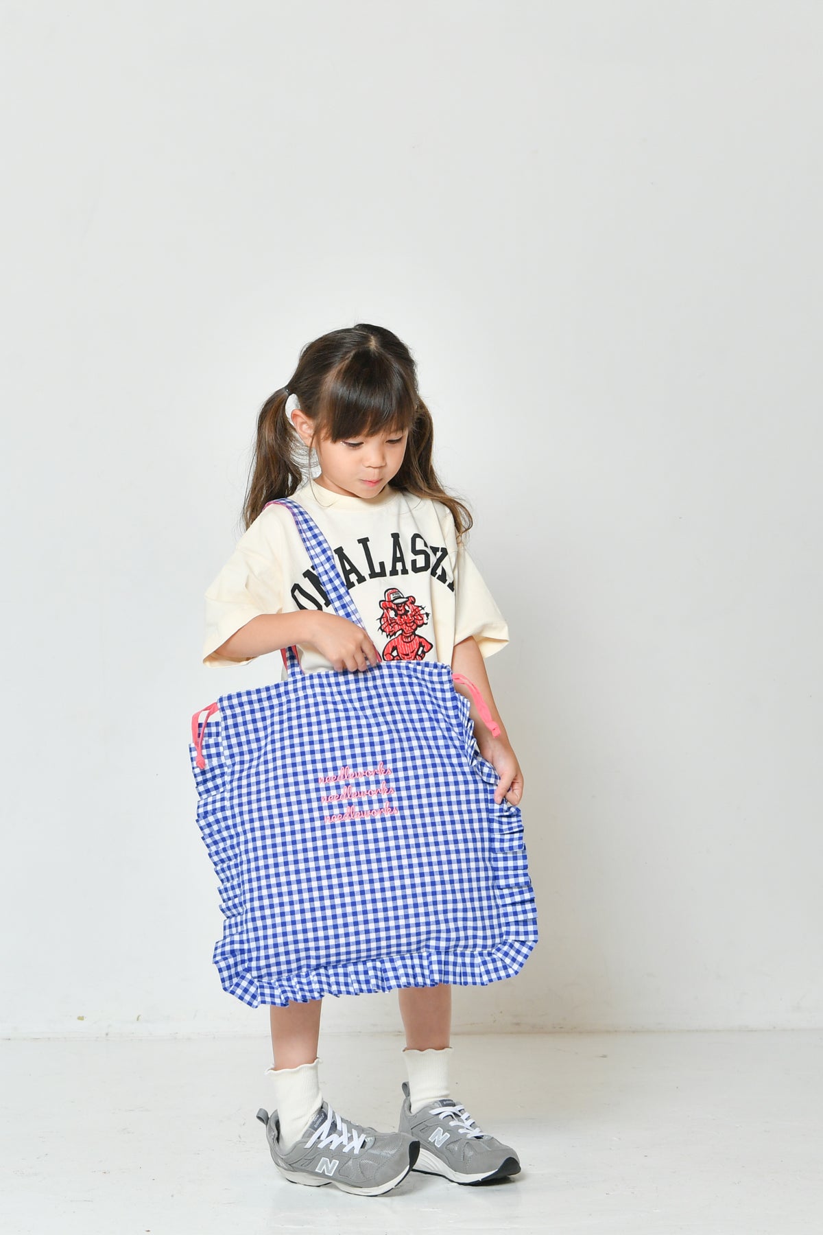 残り一点！【ニードルワークス】ブロードギンガムフリルBAG ｜FREE｜2525507