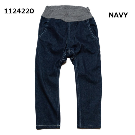 サクッと親子コーデ♪【S/M/L】カットデニムサルエルパンツ★1124220m 大人サイズ