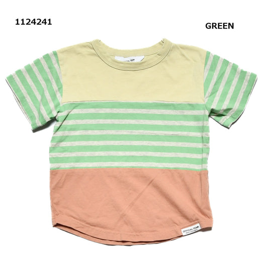 【90～120】スイッチングボーダーTシャツ★1124241子供服 キッズサイズ