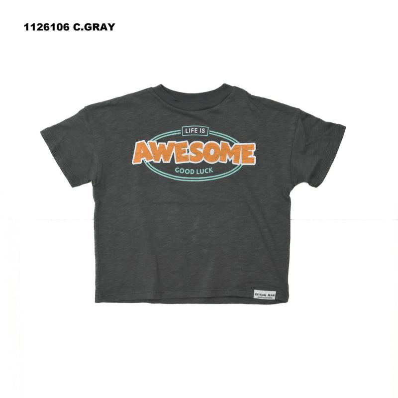 90~150【OFFICIALTEAM】スラブ天竺AWESOMEロゴTシャツ1126106